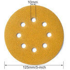 5-Inch 8-Hole Hook and Loop Sanding Discs 120-Grit Random Orbit Sandpaper, 100-Pack