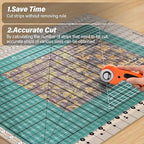 Quilting Ruler,17-3/4in x 22in,Slotted Patchwork Ruler & Template,Non-Slip Grip Acrylic Fabric Strip Cutting, Sewing, Crafting