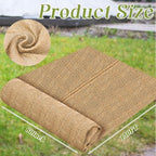 Buryeah 60 Inch x 150 ft Burlap Fabrics Roll Natural Jute Burlap Garden Tree Wrap Outdoor Weed Barrier DIY Fall Halloween Craft Winter Frost Plant Landscape Blankets Cloth for Plant Gardening Shrubs