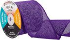 Mandala Crafts Purple Burlap Ribbon 3 Inches Wide Jute Ribbons for Crafts - 20 Yds Roll Rustic Burlap Wrap Trim Ribbons for Wreaths Bows Wedding Party Decoration