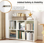 Giantex 6-Cube Bookcase, 3-Tier Cubby Bookshelf, Horizontal Vertical Display Rack with Anti-Tipping Kits, Modern Storage Organizer Shelf Unit for Bedroom, Living Room, Study Room, White