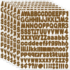 Alphabet Stickers - 1'' Inch Brown Letter Stickers, Self-Adhesive, Vinyl, Mailbox Numbers, for Bulletin Boards, Classroom, Home Decor