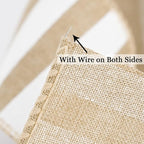 MEEDEE Burlap Ribbon with White Stripe Burlap Ribbon 2.5 Inch Wired Ribbon for Cakes Gift Basket Bow Wreath Ribbon for Rustic Front Door Wreath Baby Shower Beach Party Farmhouse Decor, 10 Yards