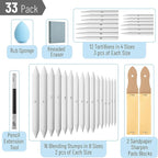 Mr. Pen- Blending Stump, 33 pcs, Blending Stumps for Drawing, Shading Pencils for Sketching, Blending Pencil, Tortillions, Sandpaper Sharpeners, Pencil Extension Tool, Kneaded Eraser, Rub Sponge