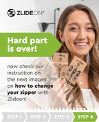 ZlideOn Zipper Pull Replacement - 3pcs, Silver, Large - Instant Zipper Replacement Slider