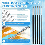 WANJAO Masking Fluid for Watercolor Painting, Liquid Masking Tape with Silicone Pens Cleaning Brush for Painting Fast Drying Easy Peel Use to Art Watercolor Supplies Retouching Covering, 30ml Blue