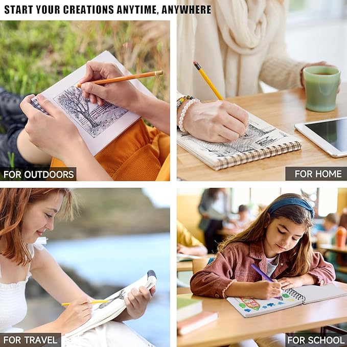 Sketch Book, 5.5" x 8.5" Sketchbook with 60 Sheets (68lb/100gsm), 1 Pack Drawing Pad Acid Free Drawing Book Sketch Pad for Kids Adults Beginners Artists (1 pcs Black)