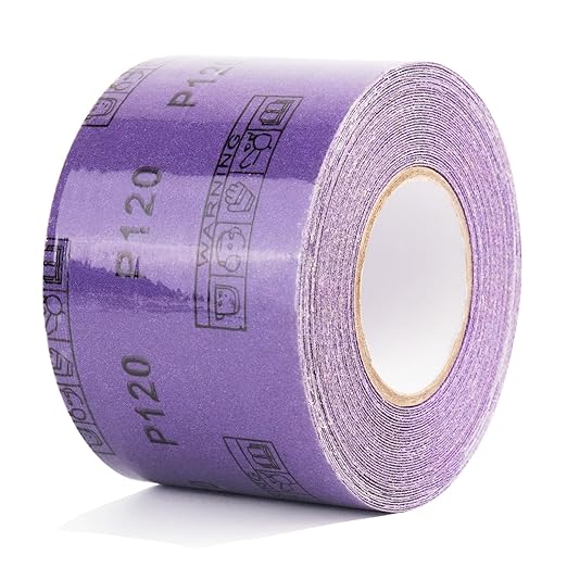 40 Grit PSA Purple Film Ceramic Sandpaper Roll, 2-3/4" Wide Continuous 10 Yard Longboard Sanding Roll Wet Dry Sanding Blocks Self Adhesive Sticky Back Sanding Sheets for Woodworking Automotive