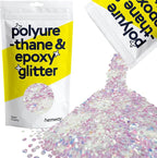 Hemway Polyurethane & Epoxy Resin Glitter 100g / 3.5oz Metallic Crystal Flake Additive for Flooring Jewelry Tumblers Glass Pigment - Super Chunky (1/8" 0.125" 3mm) - Mother of Pearl Iridescent