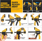 6 inch Bar Clamps for Woodworking – 4 Pack Quick Grip Clamps Set with 150 lbs Force – Wood Clamps for Gluing, Carpentry, DIY, and Metalworking (6 inch Size, 4 Pack)
