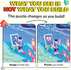 Odd Pieces Jigsaw Puzzles 1000 Pieces - Magic Mystery Story Secret Ending Puzzle - Perfect Game Night for Adults & Kids - Ocean Theme Challenging (Beyond The Kelp)
