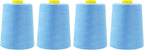 Mandala Crafts 4 Pack of Serger Threads Cones Spools - 20S/2 24000 Yards Polyester Light Blue Threads for Sergers Machine and Overlock Quilting Sewing Machine