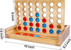 Glintoper Tic Tac Toe & 4 in a Row Tables Game Set, Classic Board Line Up 4 for Living Room Rustic Table Decor and Use as Game Top Wood Guest Room Decor Strategy Board Games for Families