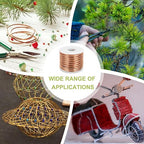 MECCANIXITY 9 Gauge Anodized Aluminum Craft Wire Bendable Bonsai Training Wire 56 Feet 3mm for Sculpting Crafts Wreath Floral Beading Jewelry Making, Copper Tone