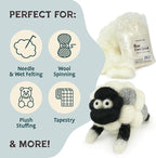Woolbuddy Wool Felting Core Wool – Handmade Carded White for Needle & Wet Felting, Dryer Balls, Craft Pads & Chunky Yarn (8oz)