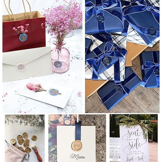 52pcs Pale Blue Sealing Wax Sticks, Andotopee Glue Gun Wax Seal Sticks for Wax Seal Stamp, Premium Sealing Wax for Envelope Letter Seal Wedding Invation Craft Adhesive, Great Gift Ideas (Mini Size)