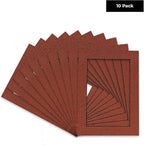Pack of TEN 11x14 Mats Bevel Cut for 8.5x11 Photos - Acid Free Football Texture Precut Matboards For Pictures, Photos, Framing - 4-ply Thickness