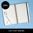 PAPERAGE Graph Paper Spiral Notebook & Journal, (Navy), 160 Pages, Medium 5.5 inches x 8 inches - 100 GSM Thick Graphing Paper, Hardcover, Double-Wire Grid Spiral Notebook