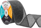 Mandala Crafts Gray Burlap Ribbon 2 Inches Wide Jute Ribbons for Crafts - 20 Yds Roll Rustic Burlap Wrap Trim Ribbons for Wreaths Bows Wedding Party Decoration