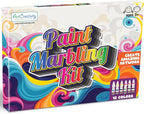 ArtCreativity Water Marbling Paint Art Kit for Kids - Complete Set with 12 Paint Colors, 10 Bags Thickening Powder, 10 A5 Papers, and More - Marble Art Painting Kit - Crafts for Kids Ages 3 and Up