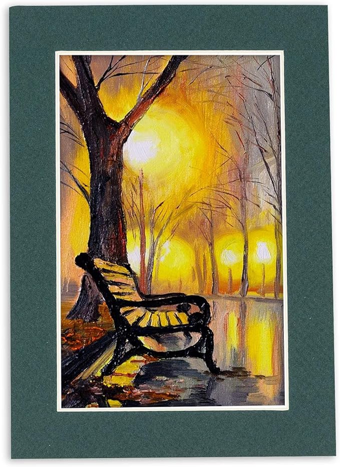 Poster Palooza 8x10 Mat Bevel Cut for 5.5x8.5 Photos - Acid Free Forest Green Precut Matboard - For Pictures, Photos, Framing - 4-ply Thickness