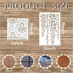 Cubist Mixed Media Layering Stencils for Painting on Wood, Texture Demask Leaf Tree Brick Striped Background Pattern Stencils for Crafts Wall Shoe Cards Canvas Furniture (Texture)