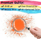 Orange Mica Powder - 60g Mica Powder for Epoxy Resin - Pearl Pigment Powder Dye for Resin/Eye Shadow/Soap Making/Nails/Bath Bombs etc.