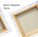 PHOENIX Stretched Canvas for Painting 8x8 Inch/7 Value Pack, 8 Oz Triple Primed 5/8 Inch Profile 100% Cotton White Blank Canvas, Square Framed Canvas for Oil Acrylic & Pouring Art