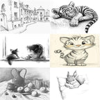 Sketching Pencil Set, Drawing Pen Charcoal Sketch Included Graphite Pencils, Charcoal Pencils, Paper Erasable Pen, 30pcs Total for Beginners Artist (First Sketch Pencil)