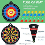 Magnetic Dart Board for Kids-12Magnetic Dart/Sticky Balls Or 2 Toy Gun+40 Foam Dart.Indoor/Outdoor Kids Games and Party Games,Christmas Birthday Gifts Toys for 3-12 Year Old Boys
