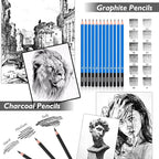 Caliart 176PCS Art Supplies Sketching Kit with 100 Sheets 3-Color Sketch Book, Graphite Colored Charcoal Watercolor & Metallic Pencils, Drawing Set Christmas Gifts for Adults Teens Girls Boys Kids