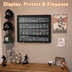 Mlikero Baseball Card Display Case, 36 Graded Card Display Frame Lockable, Trading Card Display with UV Protection Sports Card Display Case for Baseball Cards, Football Cards, Sports Cards