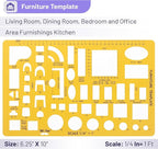 Mr. Pen- House Plan, Interior Design and Furniture Templates, Drafting Tools and Ruler Shapes for Architecture - Set of 3