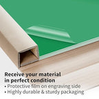 Trotec TroLase | 12"x12"x1/16", 8 Pcs | Bright Green/White | 2 Ply | Modified Acrylic | Laser Engraving Double Color Plastic Sheet | Engraving Blanks for Laser, Saw, Guillotine | Made in USA
