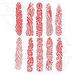 Pottery Printing Blocks Rural Border Shape Wood Stamps (Set of 10) Htag2158