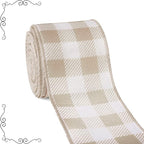 Burlap Ribbon Wired, Farmhouse Buffalo Plaid Ribbon Rustic Fabrics for Gifts Wrapping DIY Crafts Floral Bows Wreath Making Party Supplies Holiday Home Decoration, 2.5 Inch x 10 Yards