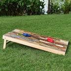 Solid Wood Vintage Cornhole Game Set, Two 4'x2'Cornhole Boards, 8 Cornhole Bags for Indoor and Outdoor Toss Games Competitions, Tournaments