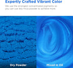 Rolio Premium Mica Powder - Blue Heart (50G / 1.76oz) - 1 Jar of Blue Pigment Powder for Epoxy Resin, Dye, Soap Making, Nail Polish, Paint, Candle Making, Bath Bombs, Slime