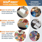 Newverest 24-Pack Puzzle Glue Sheets 10×10″ – Preserve & Display 4 × 1000-Piece Jigsaw Puzzles – Peel & Stick Puzzle Saver with 8 Adhesive Hangers – No Glue, No Mess, Ships Flat, Gift-Ready Box