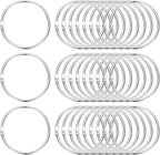 PATIKIL 2.2" x 2.4" Loose Leaf Binder Rings, 30 Pcs Metal Book Rings Nickel Keychain Ring for Paper Index Cards Flash Card Notebook Rings Office Home Book Binder, Silver Tone