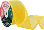 Mandala Crafts Yellow Burlap Wired Ribbon 2 Inches Wide Jute Ribbons for Crafts - 10 Yds Roll Rustic Burlap Wrap Trim Ribbons for Wreaths Bows Party Decoration