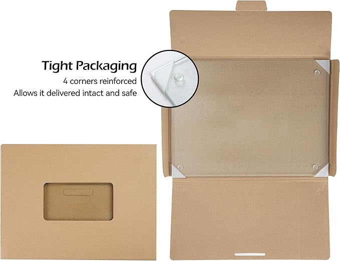 Murrey Home Glass Cutting Board for Kitchen Counter, Tempered Glass Chopping Boards Dishwasher Safe, Small Clear Countertop Tray, Scratch Resistant, Heat Resistant, Non Toxic, White Marble, 20"x16"