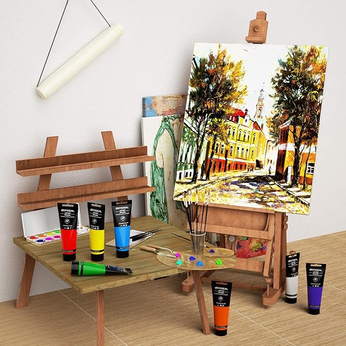 GOTIDEAL Metallic Acrylic Paint Pearl Black Tubes(120ml, 4.1 oz) Non Toxic Non Fading,Rich Pigments for Painters, Adults & Kids, Ideal for Canvas Wood Clay Fabric Ceramic Craft Supplies (Pearl Black)