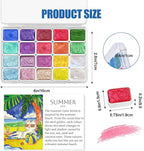 Mini Glitter Watercolor Paint Set, 20 Colors Shimmer Metallic Watercolour Painting Sets, Solid Pearl Water Color Paints for Kids, Adult, 1ml Trial Pack(Summer)