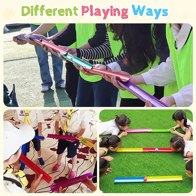 KINDEN Team Building Exercise Activities Pipeline Kit Group Games, Half Pipes Indoor Outdoor Ice Breaker Group Learning Team Work Youth Sports for Kids Teens, Children, Adults Competition Funny Games