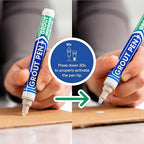 Grout Pen Light Grey Tile Paint Marker: Waterproof Grout Paint, Tile Grout Colorant and Sealer Pen - Narrow 5mm, 2 Pack with Extra Tips (7mL) - Light Grey