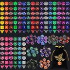 QMay 30 Sets Polyhedral Dice - 30 X 7 (210 Pieces) DND Dice with a D&D Dice Large Drawstring Bag, 30 Colors D4 D6 D8 D10 D% D12 D20, Great for Dungeons and Dragons, RPG, MTG,Role Playing Table Games