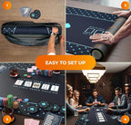Newverest Poker Table Top 70" x 35", Texas Hold'em Poker Mat for Home Game Nights Up to 10 Players, Casino| Poker Topper Cloth for Tables in Zipper Storage Bag with 8 Coasters in Poker Gift-Ready Box
