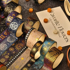 36 Rolls Galaxy Washi Tape Pack Stars Arts Adhesive Tapes Gold Silver Foil Decorative Masking Tape Sets for Craft, Kids, Scrapbook, DIY, Gift Wrapping (Constellation 36 Rolls)