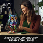 Sillbird Flower Owl Building Sets for Adults Halloween Creative Gift Ideas for Women Men Mom Her, Home Decor Display or Table Centerpieces - Buildable Floral Animals Botanical Model Collection